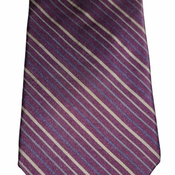 Brooks Brothers 346 Mens Silk Tie Purple Blue White Stripes - Picture 2 of 5